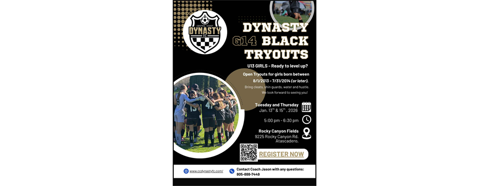 GIRLS U13 BLACK TEAM TRYOUTS
