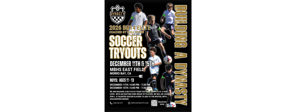 BOYS U14 ELITE TEAM TRYOUTS